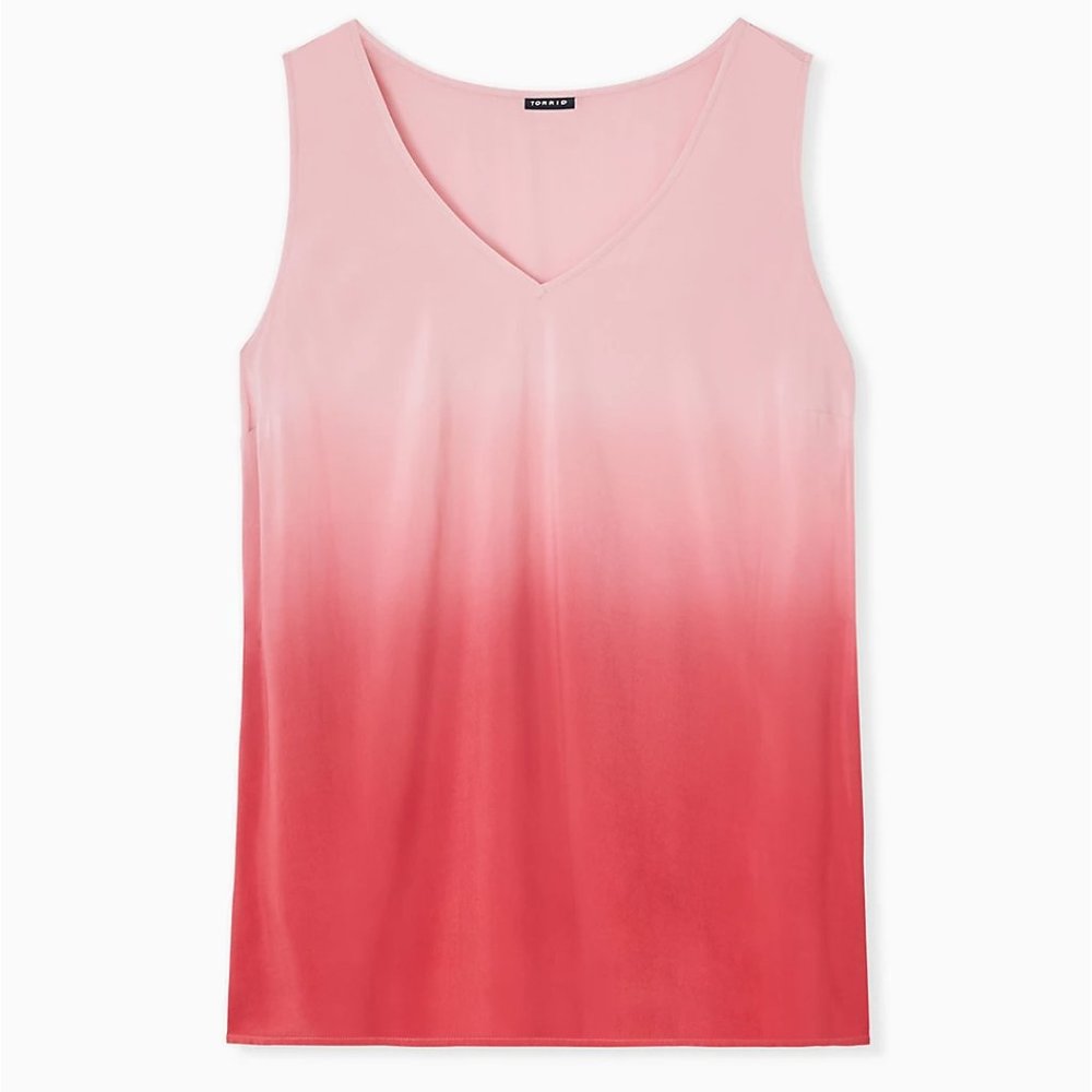 Torrid Size 1X 14-16 Red Dip-Dye Challis Tank